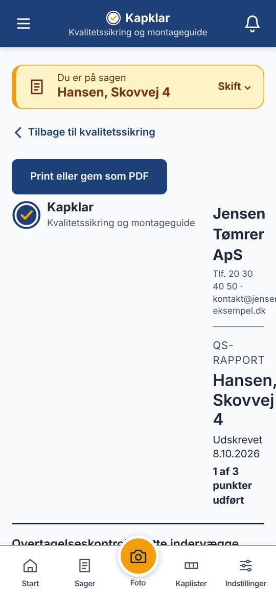 Kapklar: KS-rapport